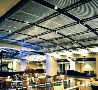 Custom Ceilings Featuring Wire Mesh